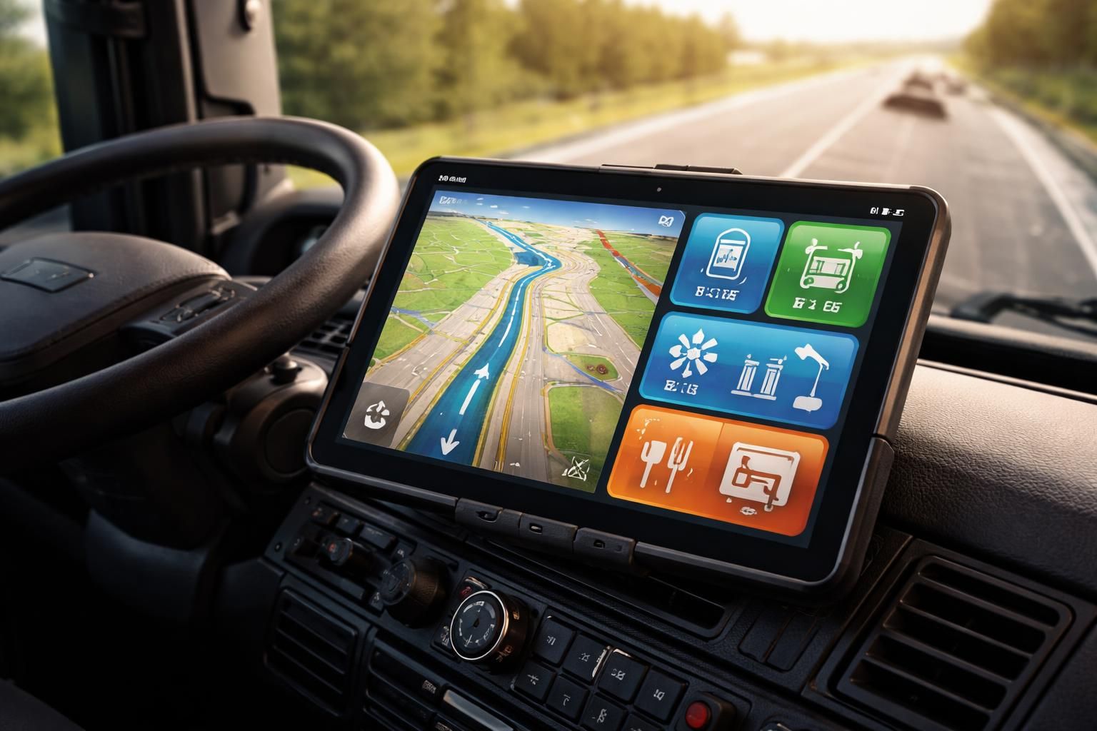découvrez les meilleures applications pour votre tablette tactile, spécialement conçues pour les chauffeurs de camion : gestion des trajets, paiement des péages et optimisation des pauses repos.
