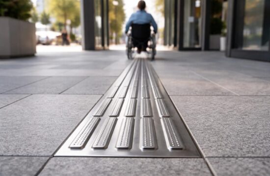 découvrez la bande de guidage pmr en inox, une solution durable et résistante pour faciliter l'accessibilité des personnes à mobilité réduite dans les espaces publics.