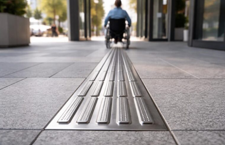 découvrez la bande de guidage pmr en inox, une solution durable et résistante pour faciliter l'accessibilité des personnes à mobilité réduite dans les espaces publics.